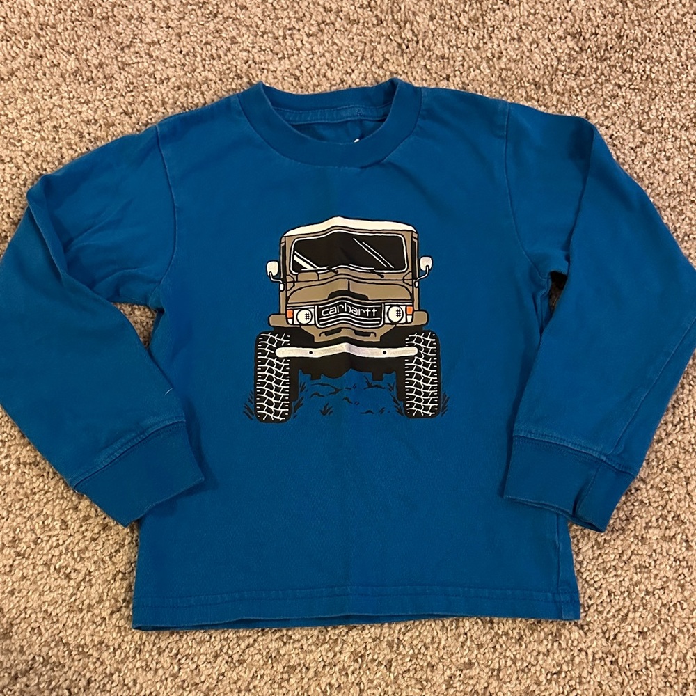 Carhartt Kids Blue Truck Graphic Long Sleeve Tee